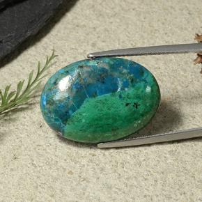 19.55克拉天然硅孔雀石，椭圆形切割，不透明