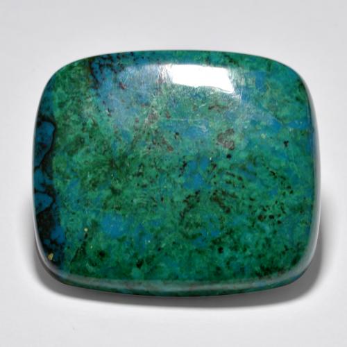 63.02克拉天然硅孔雀石，垫形剪裁，不透明