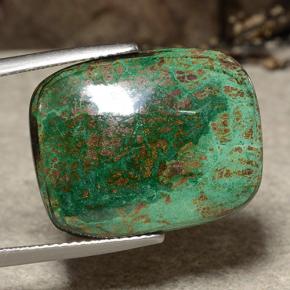 17.99克拉天然硅孔雀石，垫形剪裁，不透明