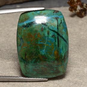 22.82克拉天然硅孔雀石，垫形剪裁，不透明