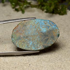 40.10克拉天然硅孔雀石，椭圆形切割，不透明