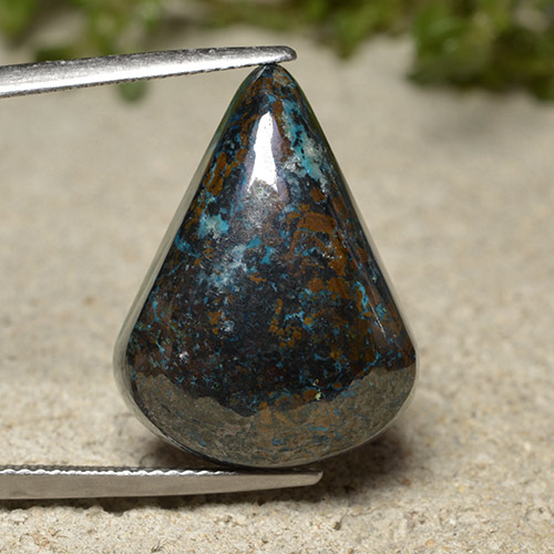 27.27克拉天然硅孔雀石，梨形，不透明