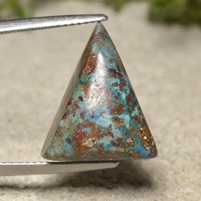 12.09克拉天然硅孔雀石，三角形，不透明