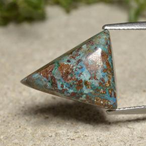 12.09克拉天然硅孔雀石，三角形，不透明