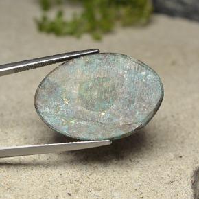 30.82克拉天然硅孔雀石，椭圆形切割，不透明