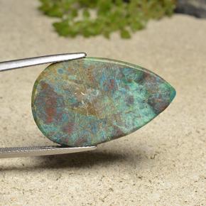 21.16克拉天然硅孔雀石，梨形，不透明