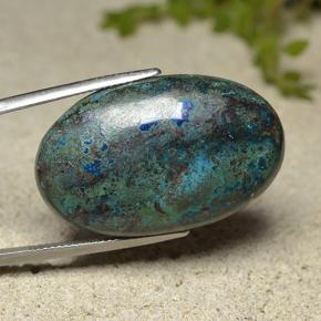 36.86克拉天然硅孔雀石，椭圆形切割，不透明