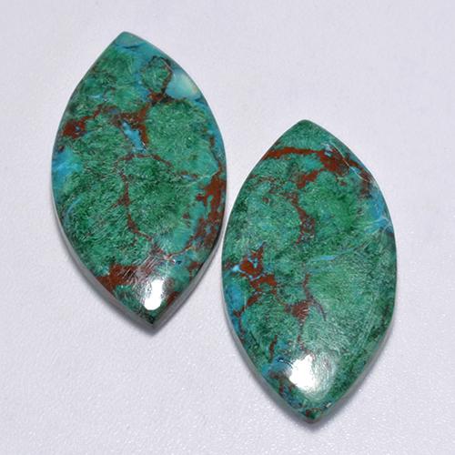 17.55克拉天然硅孔雀石，榄尖形，不透明