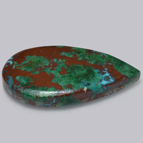 6.13克拉天然多色硅孔雀石，梨形，20.7×12.1毫米，不透明
