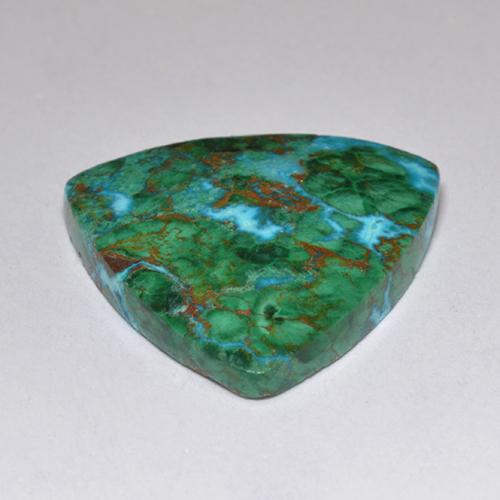 6.62克拉天然多色硅孔雀石，三角形，16.3×16.3毫米，不透明