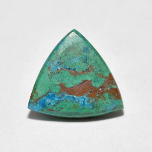 2.07克拉天然多色硅孔雀石，三角形，11.2×10.4毫米，不透明