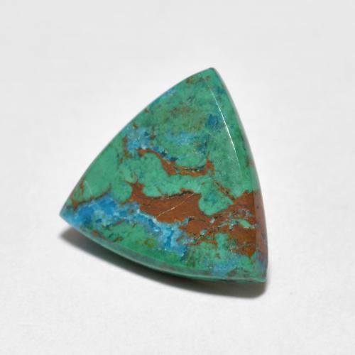 2.07克拉天然多色硅孔雀石，三角形，11.2×10.4毫米，不透明