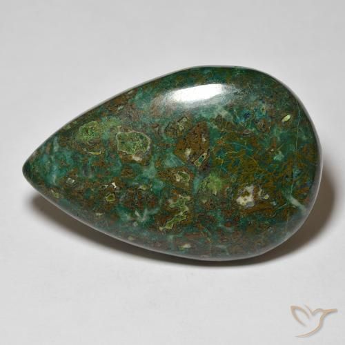 38.38ct 天然 彩色 硅孔雀石, 梨形, 不透明
