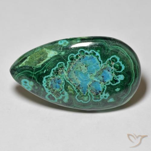 48.69ct 天然 彩色 硅孔雀石, 梨形, 不透明