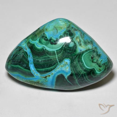 46.53ct 天然 彩色 硅孔雀石, 花式切割, 不透明