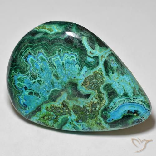 77.41ct 天然 彩色 硅孔雀石, 梨形, 不透明