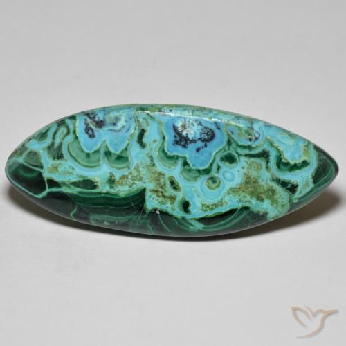 28.42ct 天然 彩色 硅孔雀石, 榄尖形, 不透明