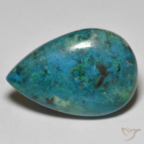23.18ct 天然 彩色 硅孔雀石, 梨形, 不透明