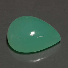 17.55克拉天然绿色绿玉髓，梨形，20×14.9毫米，不透明