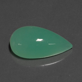 9.38克拉天然绿色绿玉髓，梨形，19.4×10.5毫米，不透明