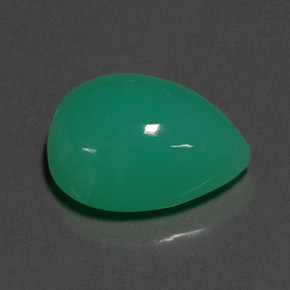 9.43克拉天然绿色绿玉髓，梨形，16×12.1毫米，不透明