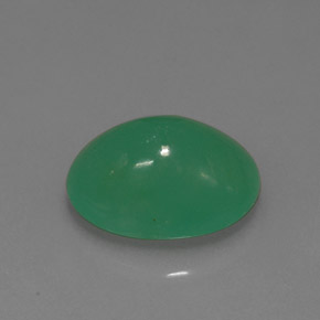 3.18克拉天然绿色绿玉髓，椭圆形切割，11×8.1毫米，半透明
