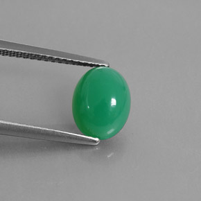 1.91克拉天然绿色绿玉髓，透明，9.1×7.1毫米，透明/半透明