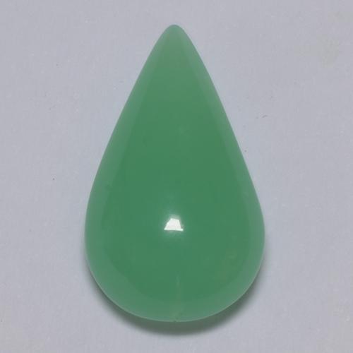 5.70克拉天然绿色绿玉髓，梨形，17.2×10毫米，半透明