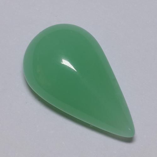 5.70克拉天然绿色绿玉髓，梨形，17.2×10毫米，半透明