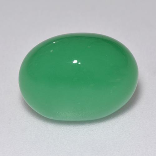 9.40克拉天然绿色绿玉髓，椭圆形切割，14.5×11毫米，半透明
