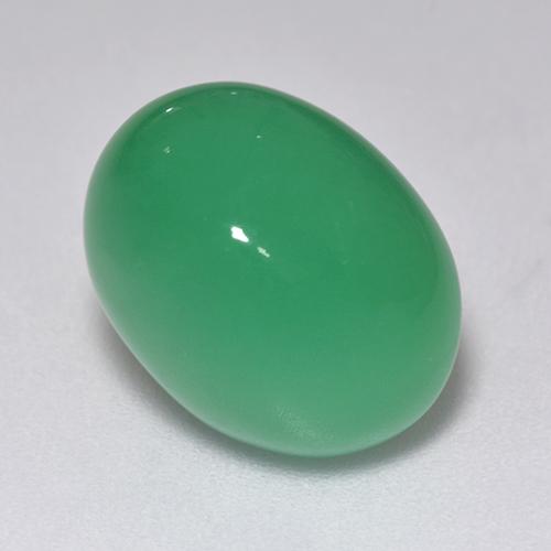 9.40克拉天然绿色绿玉髓，椭圆形切割，14.5×11毫米，半透明