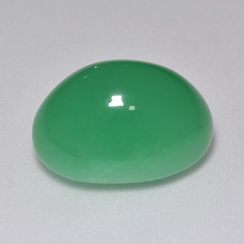 9.40克拉天然绿色绿玉髓，椭圆形切割，14.5×11毫米，半透明