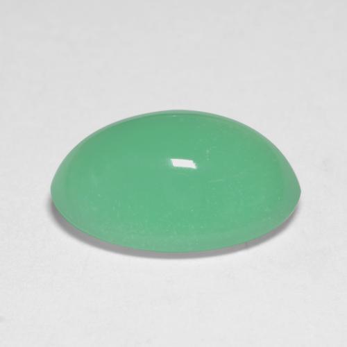5.45克拉天然绿色绿玉髓，椭圆形切割，13.7×9.9毫米，半透明