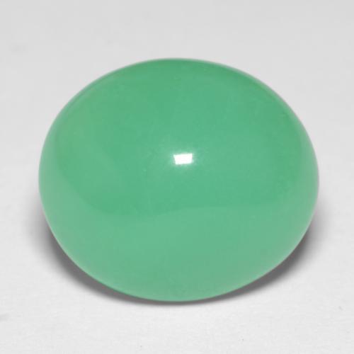 6.56克拉天然绿色绿玉髓，椭圆形切割，13×11.3毫米，半透明