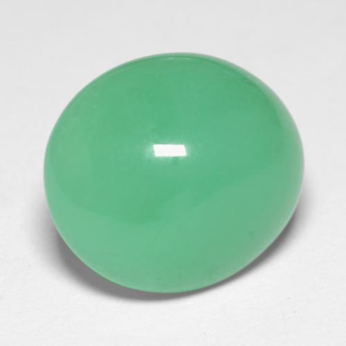 6.56克拉天然绿色绿玉髓，椭圆形切割，13×11.3毫米，半透明