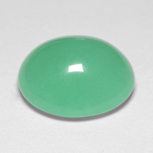 6.56克拉天然绿色绿玉髓，椭圆形切割，13×11.3毫米，半透明