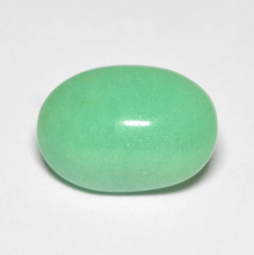 4.45克拉天然绿色绿玉髓，椭圆形切割，13.6×9.7毫米，不透明