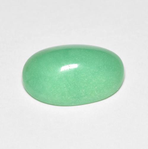 4.45克拉天然绿色绿玉髓，椭圆形切割，13.6×9.7毫米，不透明