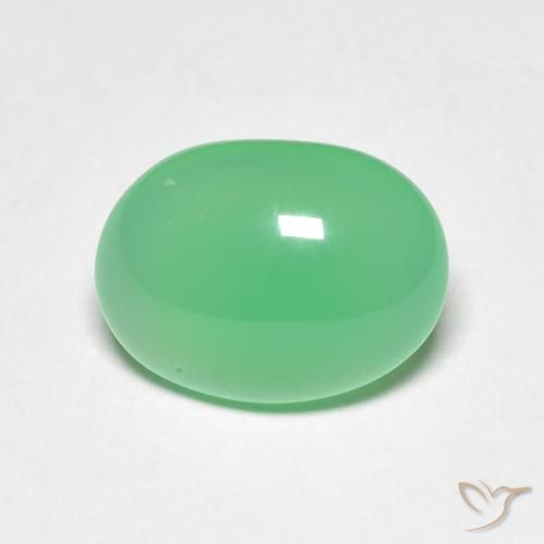 3.71ct 天然 浅绿色 绿玉髓, 椭圆形, 半透明