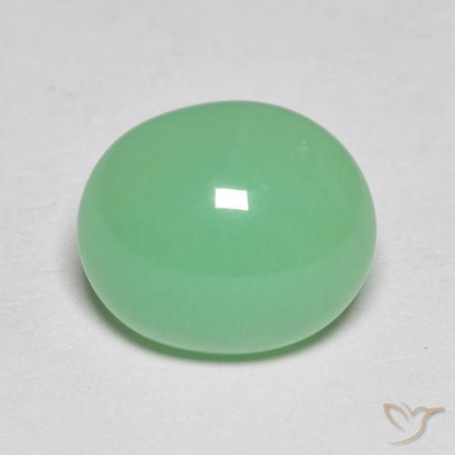 4.25ct 天然 淡黄绿色 绿玉髓, 椭圆形, 不透明