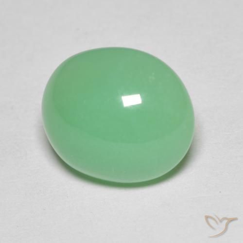 4.25克拉天然绿玉髓，椭圆形，不透明