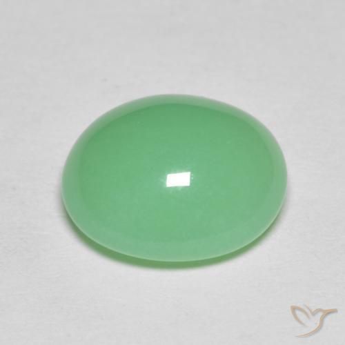 4.25克拉天然绿玉髓，椭圆形，不透明