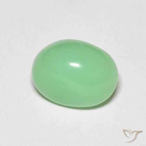 4.08ct 天然 浅绿色 绿玉髓, 椭圆形, 不透明