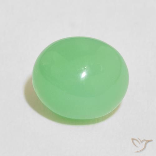4.19ct 天然 浅三叶草绿 绿玉髓, 椭圆形, 半透明