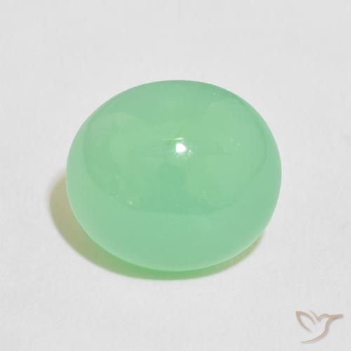9.76ct 天然 淡黄绿色 绿玉髓, 椭圆形, 半透明