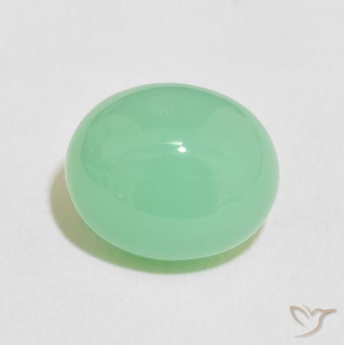 5.14ct 天然 浅绿色 绿玉髓, 椭圆形, 不透明