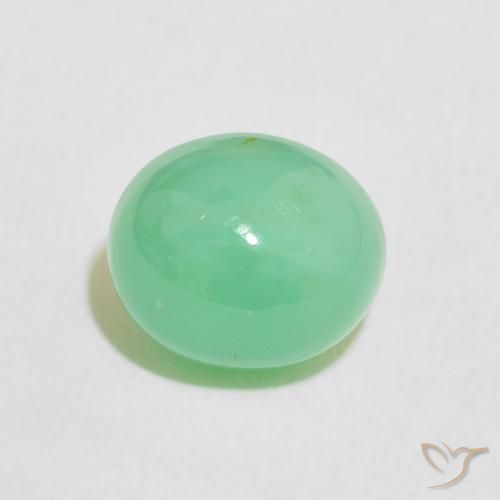 3.76ct 天然 浅薄荷绿 绿玉髓, 椭圆形, 半透明