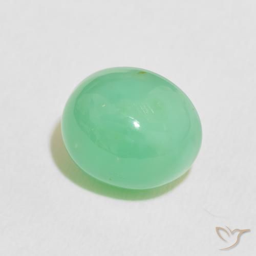 3.76克拉天然绿玉髓，椭圆形，半透明
