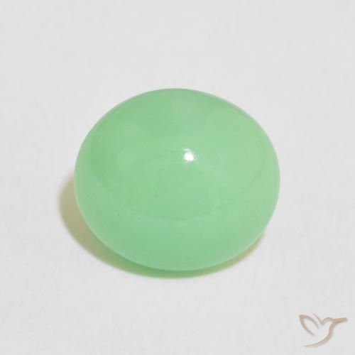 4.56ct 天然 浅绿色 绿玉髓, 椭圆形, 半透明