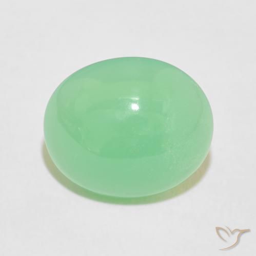 4.70ct 天然 淡黄绿色 绿玉髓, 椭圆形, 不透明